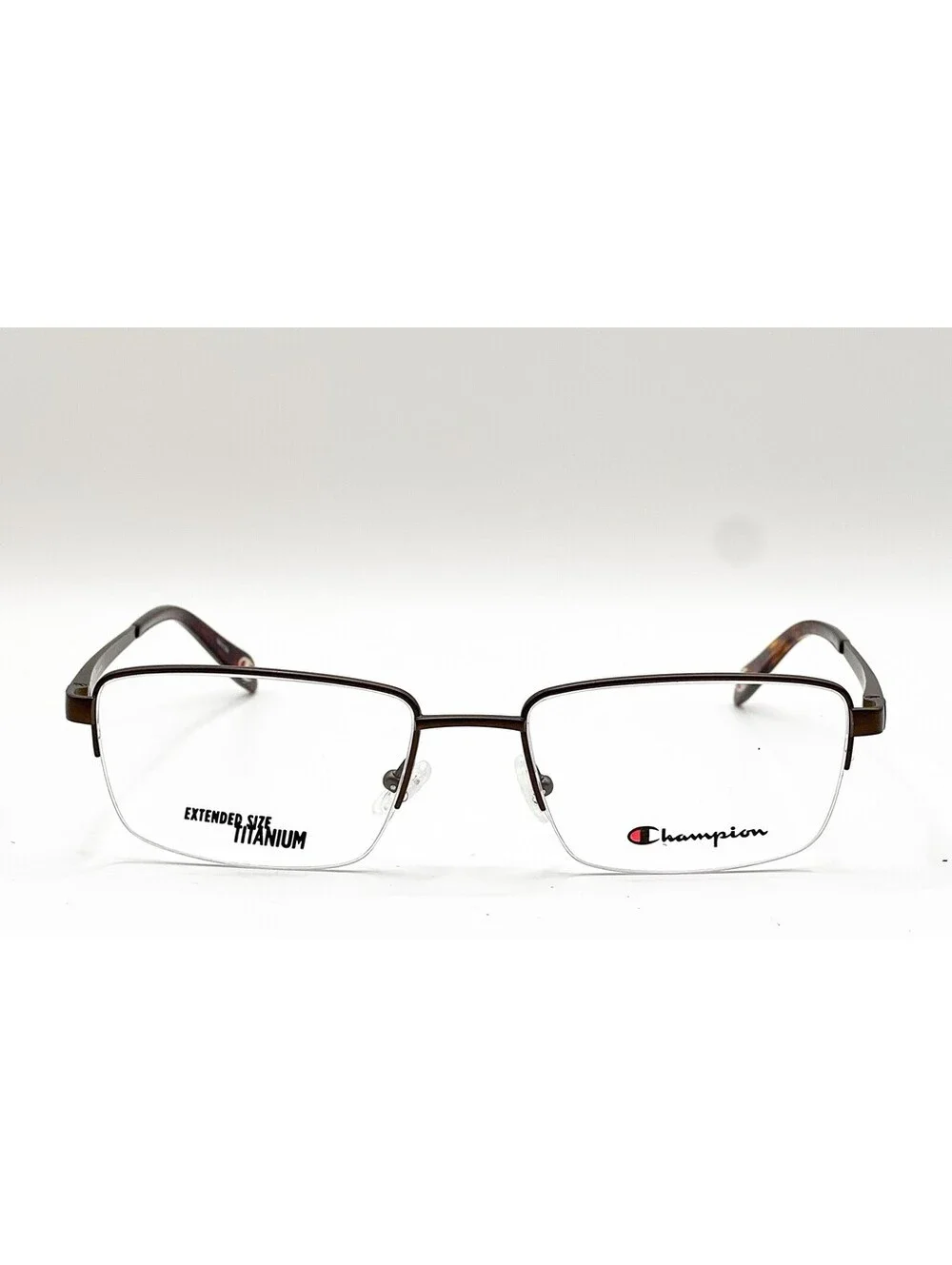 Champion CU4022 C03 Brown Semi Rimless Authentic Eyeglass Frames 57-19-150